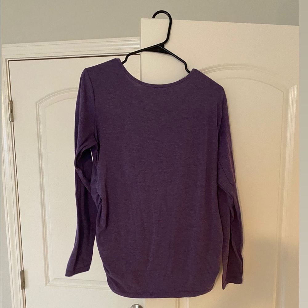 Scoop neck purple maternity top